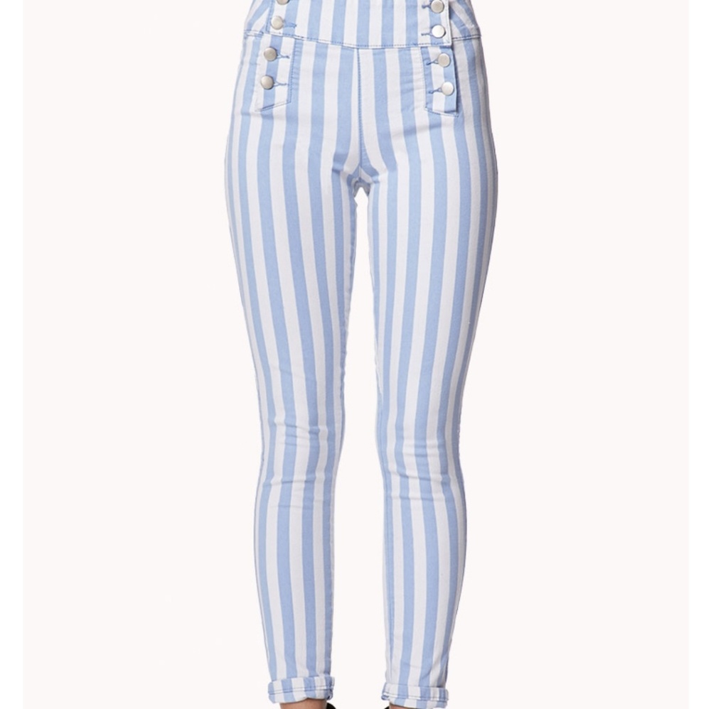 Forever 21 Mailot vertical striped jean pant